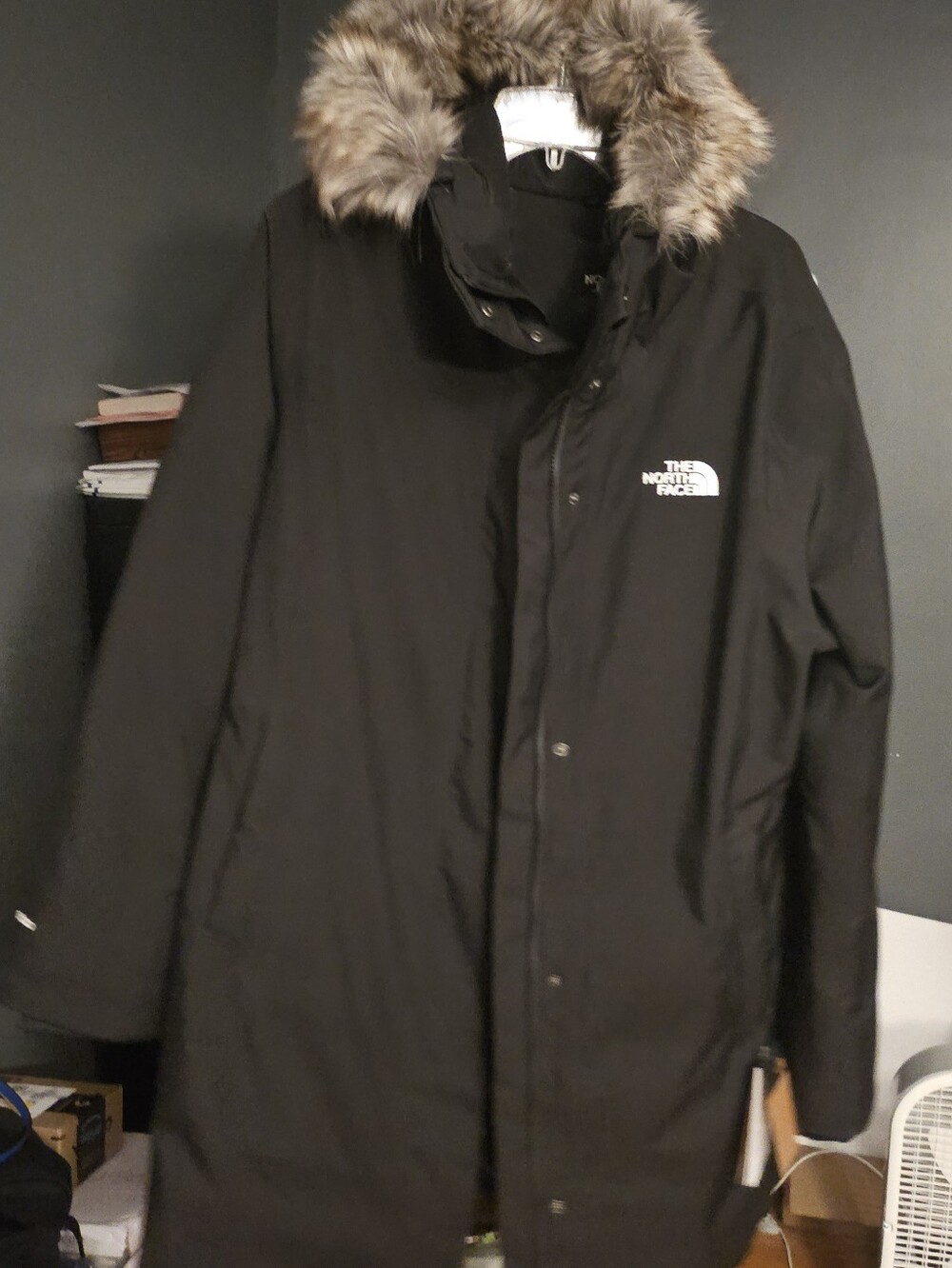 The North Face Women's Black Puffer Parka with Faux Fur Trim